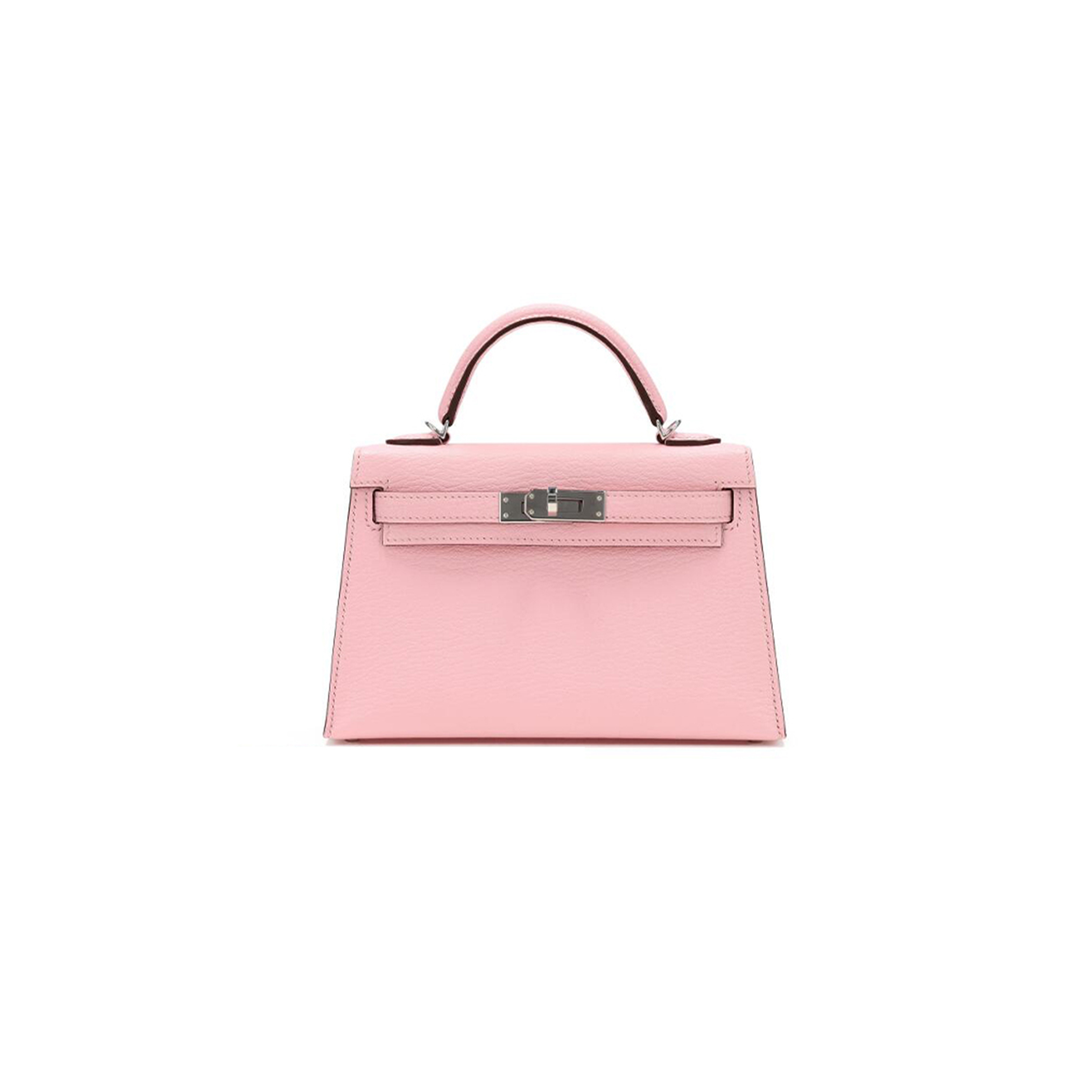 HERMÈS MASTER MINI KELLY II SELLIER 20 ROSE SAKURA CHÈVRE PALLADIUM HARDWARE (19*12*5.5cm) 